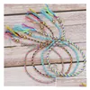 Other Bracelets Colorf Fashion Friend Ship Gift Adjustable Cotton Wave Rope Hand Line Bracelet With Copper Beads Mtiple Colors Mixed D Dhsqz