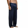 Men's Sleepwear 2023 Classic Satin Pajamas Slpwear Pyjamas Pants Slp Bottoms S-XL