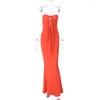 Casual Dresses Hirigin Fashion Strapless Maxi Dress Outfits For Women Summer Sexy Backless Cut Out Club Party Bodycon Robe Vestido