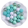 Synthetischer Quarz Kwoi Vita AM-028 Colorf Mint Farbmischung 20 mm runde Acryl-Chunky-Perlen für Kinder Halskette Schmuckherstellung 50 Stück Drop De Dh9Bf