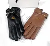 Gants gants pour femmes designer en cuir cinq doigts gants pour hommes gants de mode en peluche tactile mouton de mouton de luxe à la main