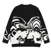 Camisolas masculinas homens camisola crânio oversize manga longa tops gótico y2k streetwear pullovers de inverno malha vintage jumper moda harajuku roupas 230901