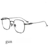サングラスフレーム53mmファッションメガネ女性の快適なビンテージポリゴンピュアチタンアイウェア処方眼鏡フレーム