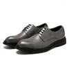 ارتداء أحذية منتصف الكعب الرجال أوكسفورد براءة اختراع جلدية بريطانية للرجال المكتب الرسمي الدانتيل الأسود