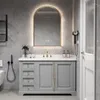 Conjunto acessório de banho personalizado estilo americano armário de banheiro combinação luz piso de luxo para lavar as mãos pia bacia
