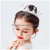 Hair Jewelry Fashion Gold Sier Color Crystal Crowns For Kids Child Girls Pearls Tiaras Diadems Accessories Bridal 220804 Drop Deliver Dhi2U