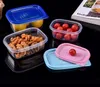 Nome dell'articolo wholesale Contenitore per torta in plastica usa e getta da 709 ml 8 tipi di coperchio a colori Modello a strati Scatola per pane per torta Bento Boxes Scatola per pranzo