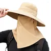 Berets Summer Wyjmowany dekolt ochrona szyi czapki szerokie czapka rdzeńczy