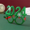 2024 New Year Glasses Frame Photobooth Props Merry Christmas Ornaments Xmas Navidad Gifts New Year Eve Party Favors Decorations