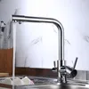 Mutfak muslukları krom pirinç saflaştırılmış su musluk mikseri musluk ve saf filtre güverte monte çift tutamaklar soğuk musluklar