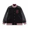 Jaquetas masculinas Mens Designer Jaqueta de Beisebol Casaco Mulheres Algodão Windbreaker Varsity Lightning Letter Stitching Single Breasted Color Block Stand Collar XS-L