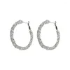 Boucles d'oreilles pendantes simples, tendance, rondes, noires, strass, cerceaux géométriques pour femmes, bijoux élégants et exquis, cadeaux
