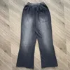 Spodnie męskie prawdziwe zdjęcie piekielne spodnie vintage do starego płomienia druku