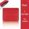 Card Holders Sell PU Leather Small Bag Solid Color Minimalist Storage High Capacity Wallet Built Slot Accessories