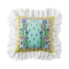 Pillow Lace Cover Square Light Luxury 45x45cm Decorative Sofa Bedroom Pillowcase Shell Floral Jardin Velvet Vintage Farmhouse