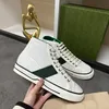 10A Designers Chaussures Toile Casual Chaussures Luxurys Designers Femmes Chaussure Italie Vert et rouge Web Stripe Semelle en caoutchouc Stretch Coton Low Top Hommes Baskets 016