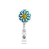 Affärskortsfiler Cartoon Cute Dractable Badge Holder Reel Nurse ID Sunflower Flower Key Chain Alligator Clip med 363 ﾰ Rotation. Ot9ad