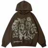 Sweats à capuche pour hommes Sweatshirts 1988 Street Wear Rose Y2K Sweat à capuche Motif de dessin animé drôle Sweat-shirt Hipster Vêtements Imprimé Coton Y2K Hip-hop Garçon Oversize À Capuche LST230902