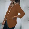 女性のスーツブレザーレディースファッションカジュアルソリッドカラー長袖ラペルスーツスタイル小さなジャケットオフィスレディーレトロ