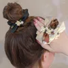 Hair Clips 2023 Korean Style Gardenia Large Intestine Ring Sen Headwear Rope Female High Grade Bowknot Flower Ornament