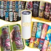 CA US Warehouse 2 Days Delivery 20oz Stainless Steel Water Bottles Straight Slim Sublimation Blanks 20OZ Car Mugs With Straw Insulated Tumblers