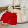 0-3 lata swetra dla dziewcząt Swetery miękkie Dzieci Nowe dzianinowe dziecko klasyczny okrągły bluza maluchowe ubrania dziecięce 2533
