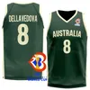 Stampa Maglia da basket della Coppa del Mondo 2023 Australia Squadra nazionale 6 Josh Green 2 Matisse Thybulle 26 DUOP REATH Ben Simmons 25 6 Andrew Bogut 8 Matthew Dellavedova Uomo