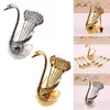 Servis uppsättningar Swan Fruit Base Holder Forks Set Rostfritt stål Sallad Dessert Coffee Spoon Cake Table Seary