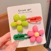 Haaraccessoires 2 stks Leuke Kroean Kleurrijke Bloem Haarspeld Haargrip Clips Voor Meisjes Vrouwen Kinderen Childs Vintage Krab Gift