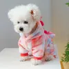Dog Apparel Flannel Halloween Pajamas For Small Dogs 4 Color Pet Overall Jumpsuit Clothes Autumn Winter Pomeranian Yorkie Accessory 230901