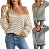 سترات نسائية غير رسمية طويلة الأكمام pullover الخام