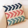 Pillow Blue Geometric Cotton Linen Covers 45x45cm Home Decorative Throw Pillowcases For Sofa Chair Car Free Ship