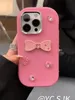 Designer Cartoon Stereo Cute Minimalist Rhinestone Bow iPhone 14 13 Pro Max 11 12 12Pro 14Plus 7 8 Plus X Xs XR Classic Top Silicone Case