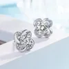 Ohrstecker, koreanisches Kleeblatt, Designer-Ohrstecker für Damen und Mädchen, glänzender Diamant, Bling-Kristall, Liebesgeometrie, Charm-Ohrring, Ohrringe, Schmuck 240306