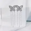 Dangle Ohrringe Schöne Schmetterling Perlen Quasten Ohrring Micro-inlay Mini Kubikzirkonia Mode Frauen Drop Wedding Party Schmuck fallen lassen