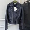 Kvinnorjackor Designer Brand PR Autumn Slim Short Coats Laders Leather Jacket Diagonal dragkedja Cardigan Croped Coat Motorcykel Streetwear