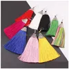 Dangle Chandelier Colorf Long Tassel Ethnic Style Bridal Earrings Catwalk誇張されたフリンジ耳のドロップ9色24ペア/ロット卸売d dhvvt