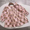 Kleding Zomer Merk Cartoon Brief Stijl Kinderen Meisje Kleding Lange mouwen Beer Print Baby Meisjes Prinses 2-10 jaar