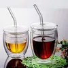 Bicchieri da vino 250/350/450Ml Tazza di paglia Doppio strato antiscottatura Mano Espresso Tazza di succo di caffè Articoli e bevande Portatili per esterni