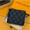 Mens Designer Wallet Women Purse Högkvalitativ Fashion Short Plaid Plånbok Komplett uppsättning Original Box 3 Färger Holders Holder