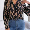 Women's Blouses Leisure Autumn Printing Chiffon Shirts V-neck Long Sleeved Camisas Elegantes Mujer Blouse Sexy Blusas Feminino 2023