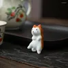 箸kawaii箸ホルダーアンダーグレーズ子犬犬の形をしたセラミックテーブルウェアキッチンアクセサリー楕円形のスプーンブラケット面白いかわいいシンプル