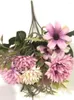 装飾的な花1bunch人工デイジーガーベラブーケシルクリビングルームの結婚式の飾り