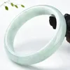 Bracelet Jade Jade Naturel Fleurs Vert Clair Bracelet Glace Femme