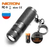 Torches Nicron Mini LED Flashlight KeyChain 3W USB uppladdningsbar kompakt lampfackla Lätt vattentäta 3 -lägen för hushåll utomhus etc. HKD230902