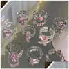 Кластерные кольца Kpop Pink Crystal Love Heart Open Ring для женщин BFF Luxury Vintage Grunge Эстетические украшения эмо y2k аксессуары De Dhzod