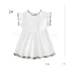 Girls Dresses Baby Dress Cotton Kids Zipper Short Sleeve Cute Girl Plaid Skirt Children Clothes Princess Clothing Drop Delivery Matern Dhv9Y