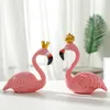 Criativo nórdico casal flamingo ornamento sala de estar desktop decoração para casa artesanal resina flamingo estátua artesanato decoração