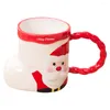 Dinnerware Sets Christmas Coffee Mug Office Water Container Drinking Cup Ceramic Novelty Xmas Decor