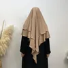 Ethnic Clothing Muslim 2 Layer Hijab For Women Islamic Scarf Arab Shawls Instant Wear Directly Niqab Top Big Size